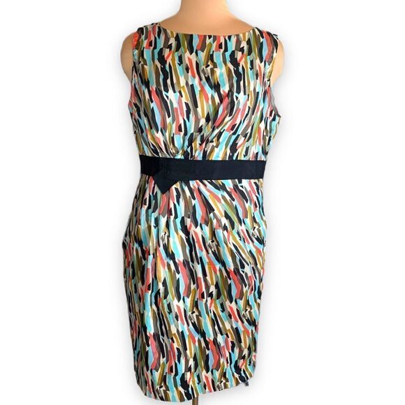 Vertigo Paris Dress Abstract Multicolored Art To Wear Sleeveless Ruched Sheath - Picture 12 of 12